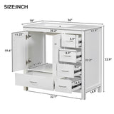 36" Bathroom Vanity with Ceramic Sink Combo w/ 2 Soft-close Doors