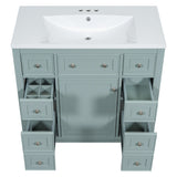 36" Bathroom Vanity with Sink Combo,One Cabinet and Six Drawers