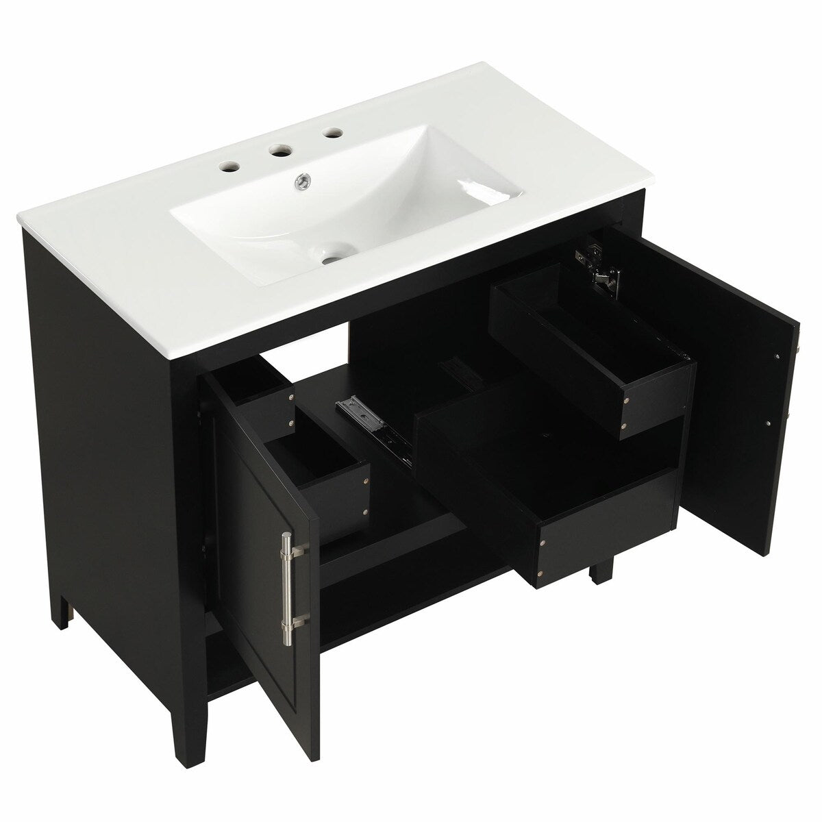 36" Bathroom Vanity with Sink, Multi-functional Cabinet