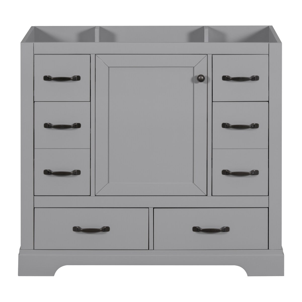 36" Bathroom Vanity without Sink, Cabinet Base Only, Six Drawers, Multi-Functional Drawer Divider, Adjustable Shelf