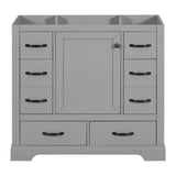 36" Bathroom Vanity without Sink, Cabinet Base Only, Six Drawers, Multi-Functional Drawer Divider, Adjustable Shelf