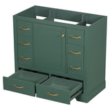 36" Bathroom Vanity without Sink, Cabinet Base Only, Six Drawers, Multi-Functional Drawer Divider, Adjustable Shelf