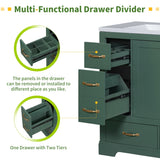 36" Bathroom Vanity without Sink, Cabinet Base Only, Six Drawers, Multi-Functional Drawer Divider, Adjustable Shelf