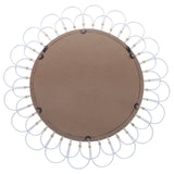 36" Daisy Wall Mirror, White, Round, 37"H, Solid Color - 36" x 2" x 37"