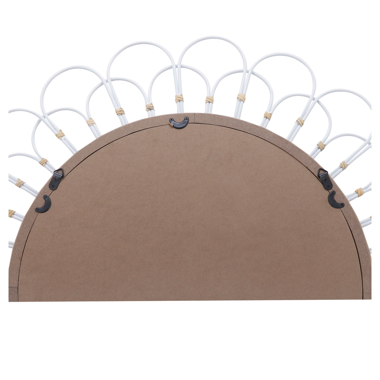 36" Daisy Wall Mirror, White, Round, 37"H, Solid Color - 36" x 2" x 37"
