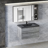 36" Floating Bathroom Vanity with Sink, Wall-Mounted Bathroom Storage Vanity with Quartz Sand Top Basin and Soft Close Drawers
