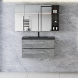 36" Floating Bathroom Vanity with Sink, Wall-Mounted Bathroom Storage Vanity with Quartz Sand Top Basin and Soft Close Drawers