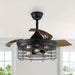 Oaks Aura 42-In Industrial 3-blade retractable Ceiling Fan with Remote Control