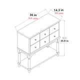 Mid-Century Wood Buffet Storage Sideboard TV Console, 77" x 14" x 36"
