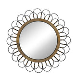 Sagebrook Home 36" Round Daisy Metal Wall Mirror, Contemporary Hanging Mirror