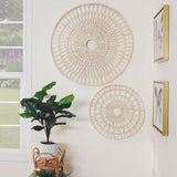 Sagebrook Home 36-inch Brown Round Wicker Wall Decor - A Harmonious Rustic Piece for Home or Office