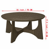 36" Round Wooden Coffee Table: Elegant Centerpiece for Living Room and Reception