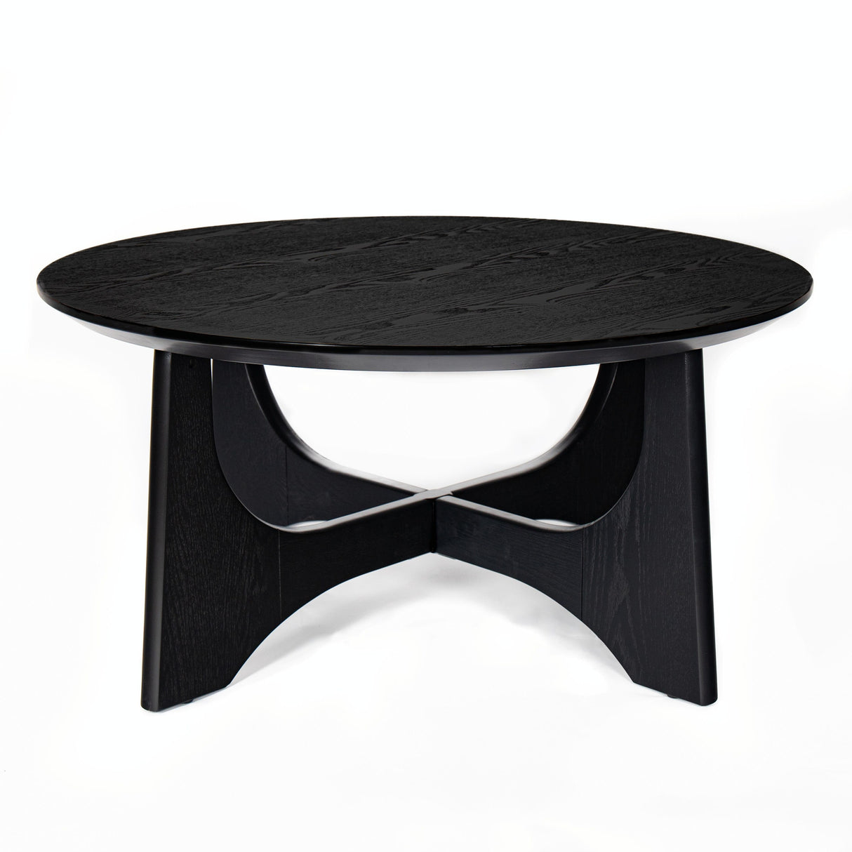 36" Round Wooden Coffee Table: Elegant Centerpiece for Living Room and Reception
