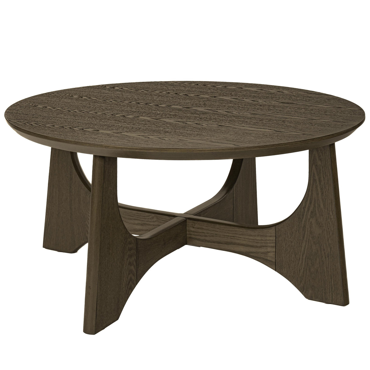 36" Round Wooden Coffee Table: Elegant Centerpiece for Living Room and Reception