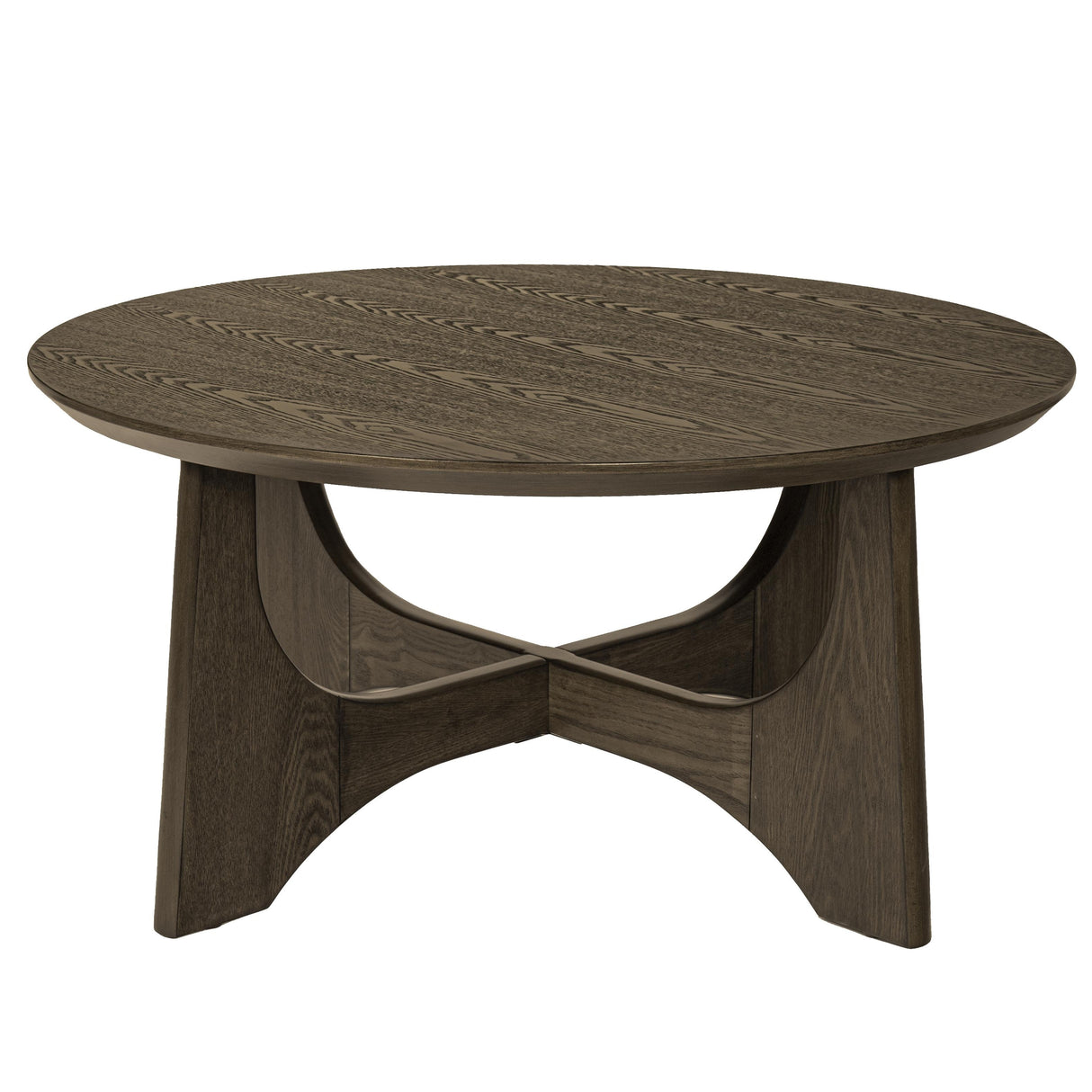 36" Round Wooden Coffee Table: Elegant Centerpiece for Living Room and Reception