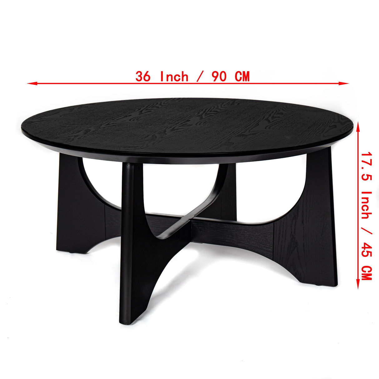 36" Round Wooden Coffee Table: Elegant Centerpiece for Living Room and Reception