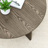 36" Round Wooden Coffee Table: Elegant Centerpiece for Living Room and Reception