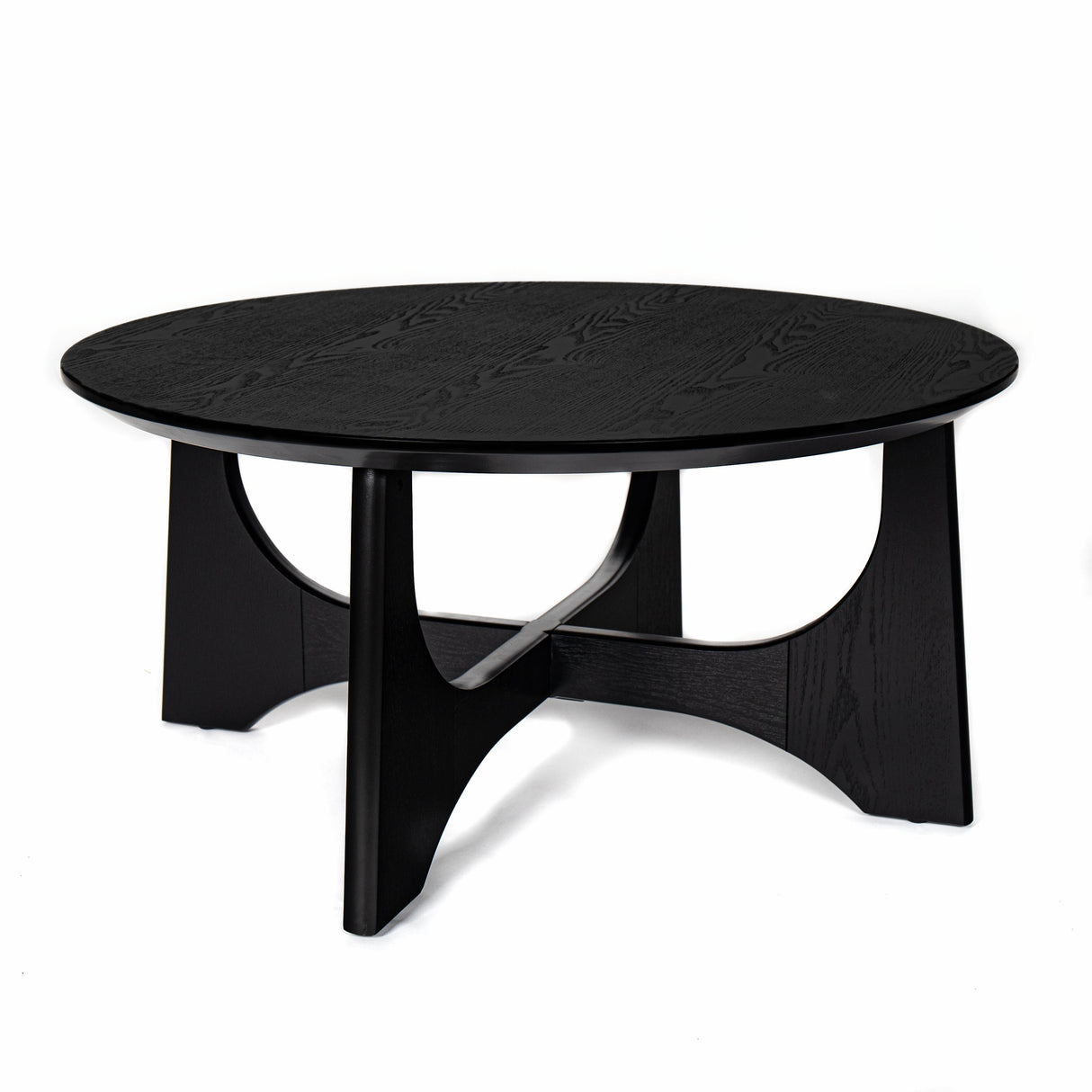 36" Round Wooden Coffee Table: Elegant Centerpiece for Living Room and Reception