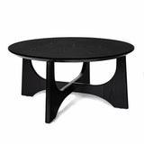 36" Round Wooden Coffee Table: Elegant Centerpiece for Living Room and Reception