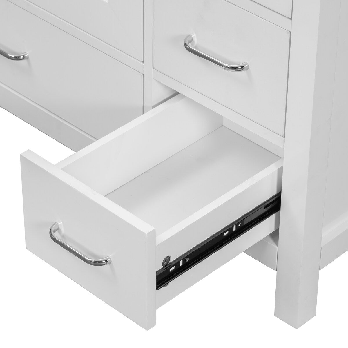 36" White Bathroom Vanity with Ceramic Sink Combo