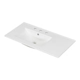 36" White Bathroom Vanity with Ceramic Sink Combo