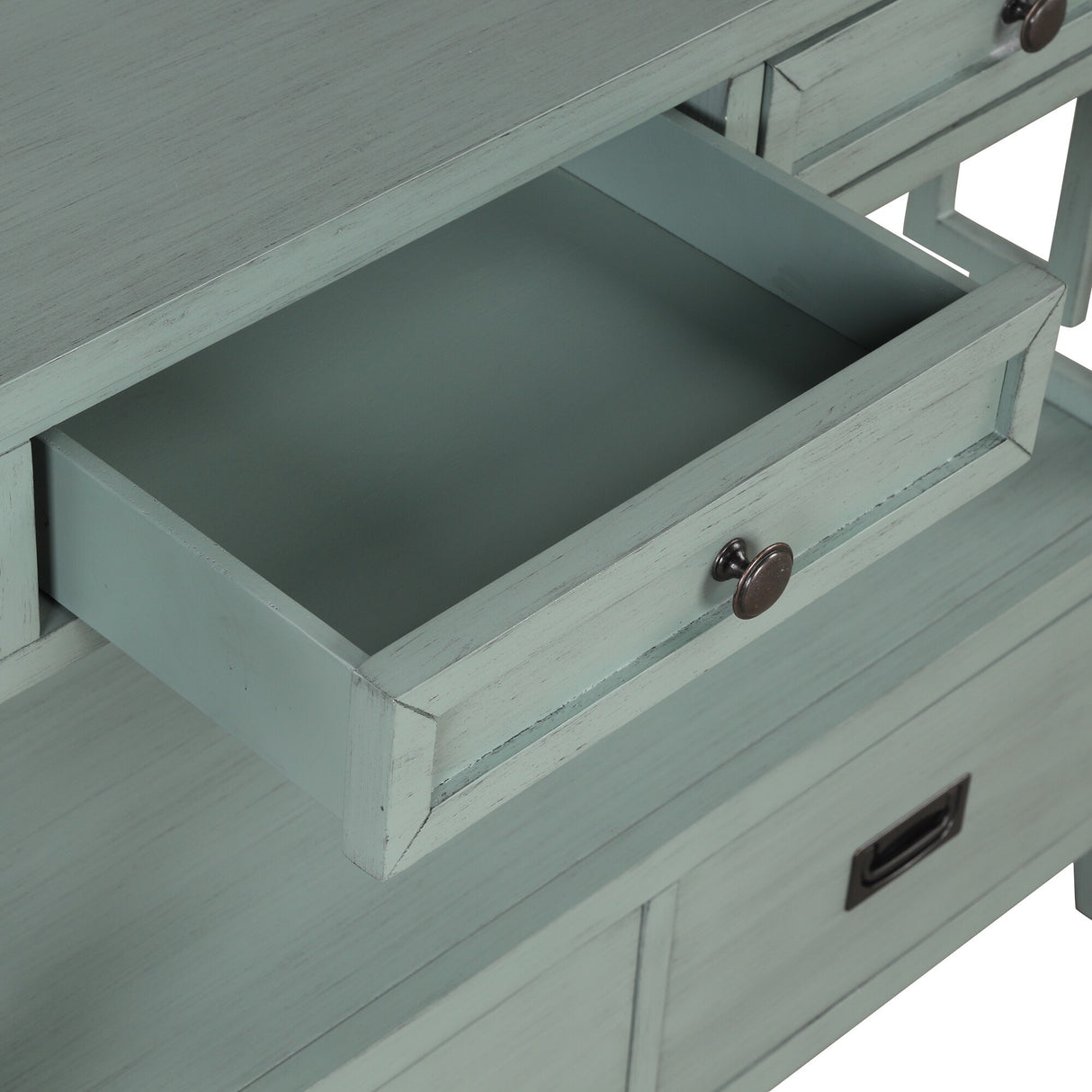 36" Wood Console Table with 4 Drawers & 1 Storage Shelf