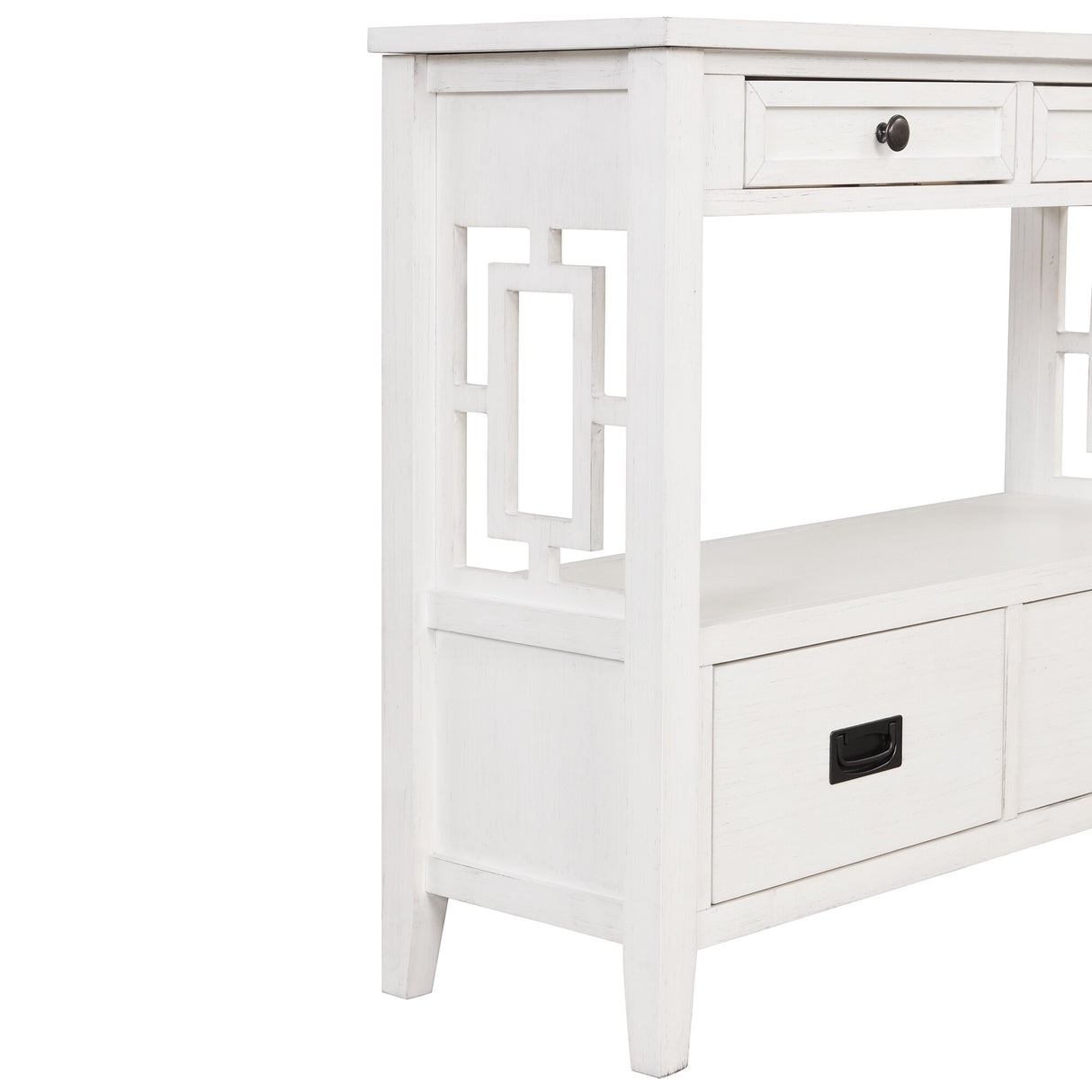 36" Wood Console Table with 4 Drawers & 1 Storage Shelf