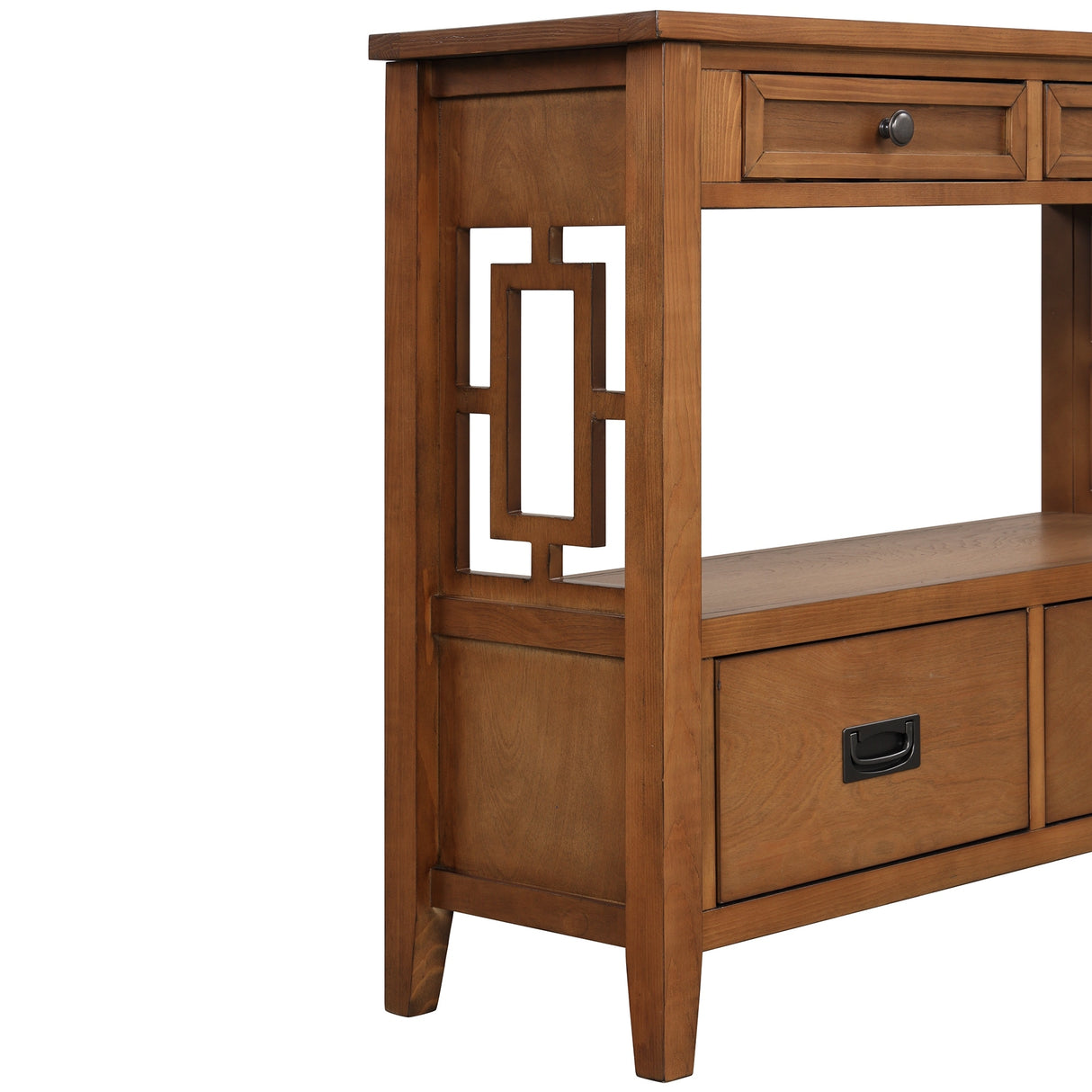 36" Wood Console Table with 4 Drawers & 1 Storage Shelf