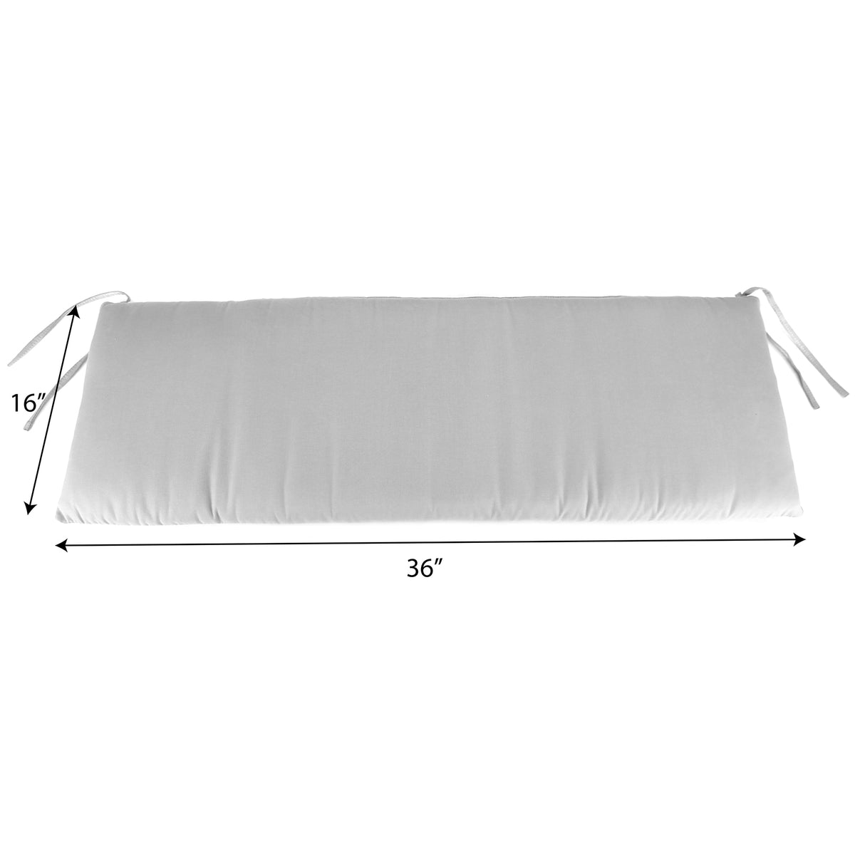 36" x 16" Outdoor Bench Cushion with Ties - 16'' L x 36'' W x 3'' H