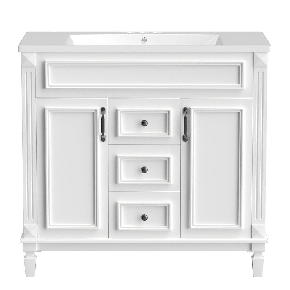 36"Modern Bathroom Vanity with Top Sink and Storage
