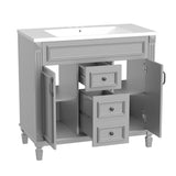 36"Modern Bathroom Vanity with Top Sink and Storage
