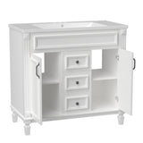 36"Modern Bathroom Vanity with Top Sink and Storage