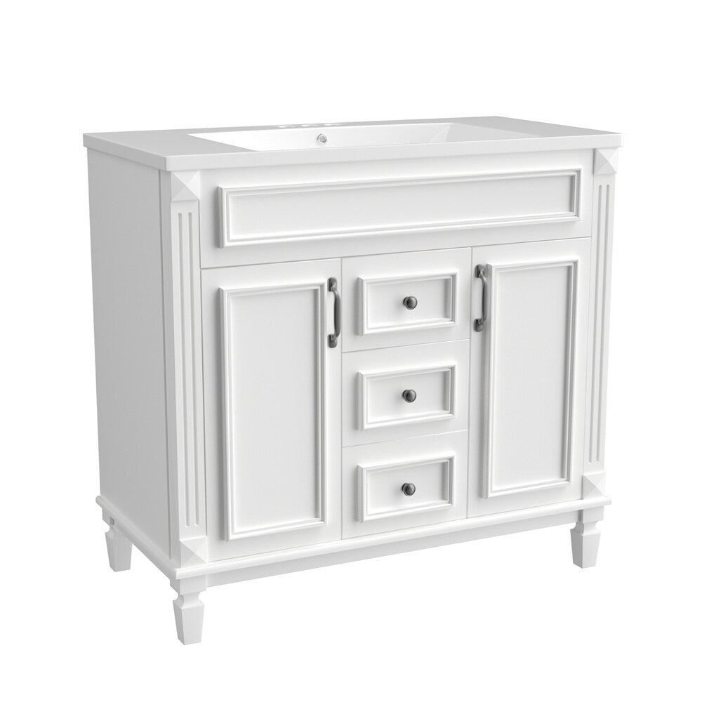 36"Modern Bathroom Vanity with Top Sink and Storage