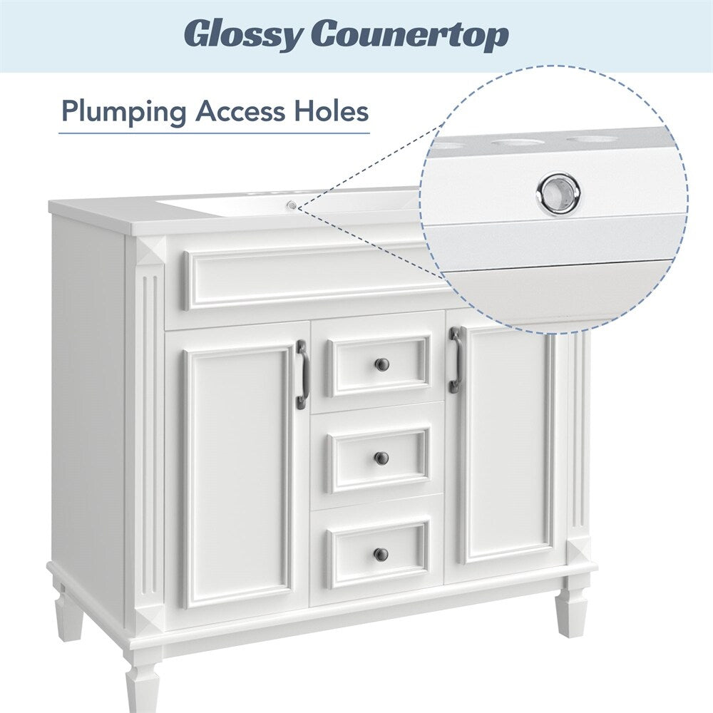 36"Modern Bathroom Vanity with Top Sink and Storage