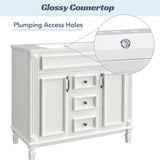 36"Modern Bathroom Vanity with Top Sink and Storage
