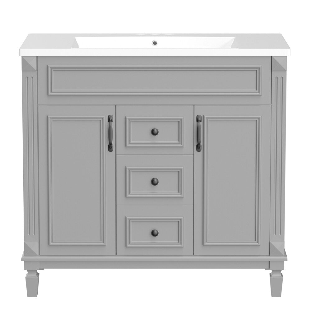36"Modern Bathroom Vanity with Top Sink and Storage