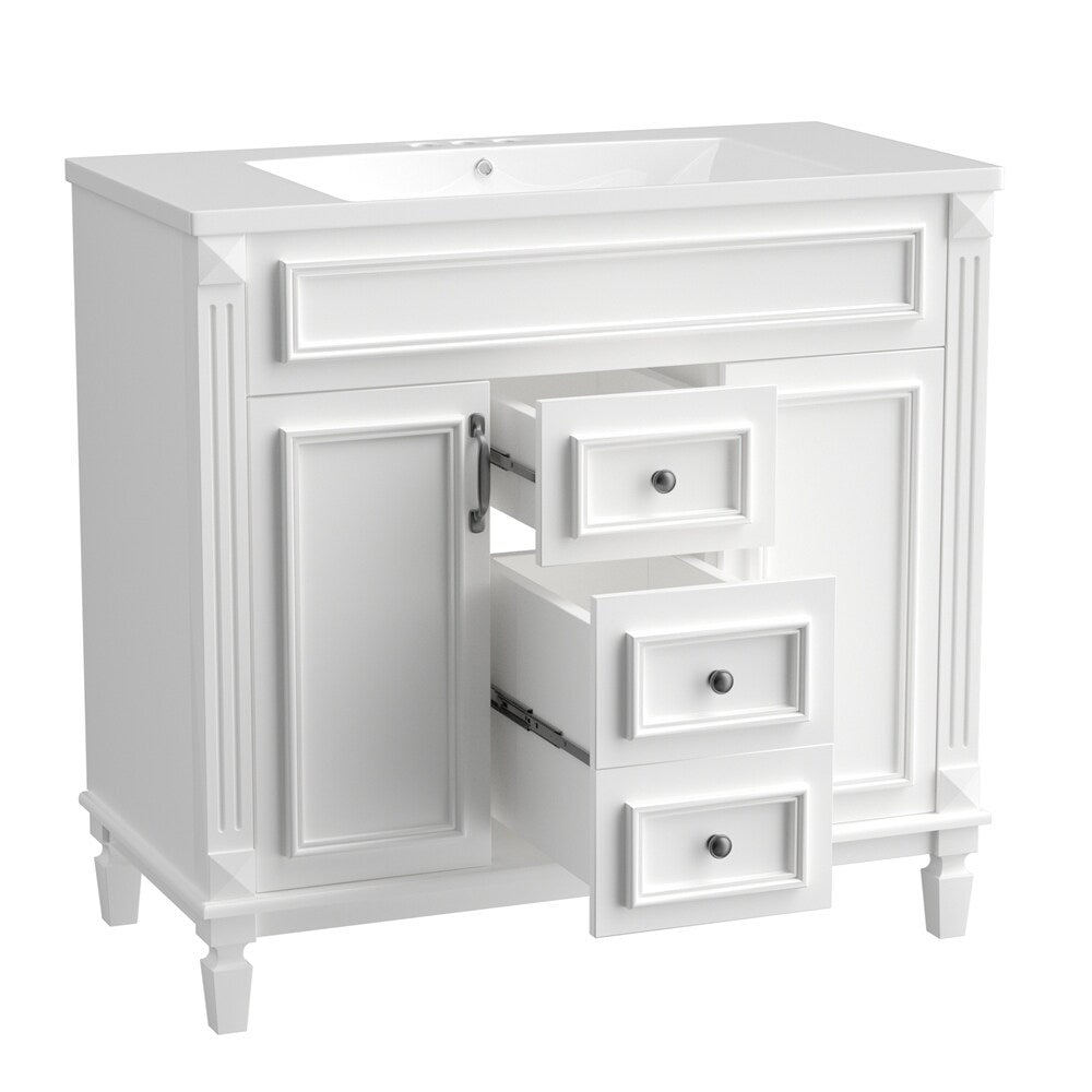 36"Modern Bathroom Vanity with Top Sink and Storage