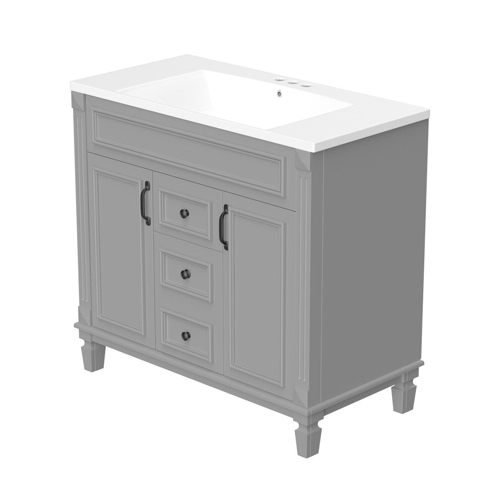36"Modern Bathroom Vanity with Top Sink and Storage