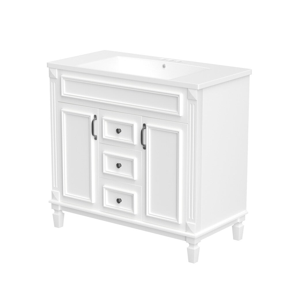 36"Modern Bathroom Vanity with Top Sink and Storage