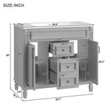 36"Modern Bathroom Vanity with Top Sink and Storage