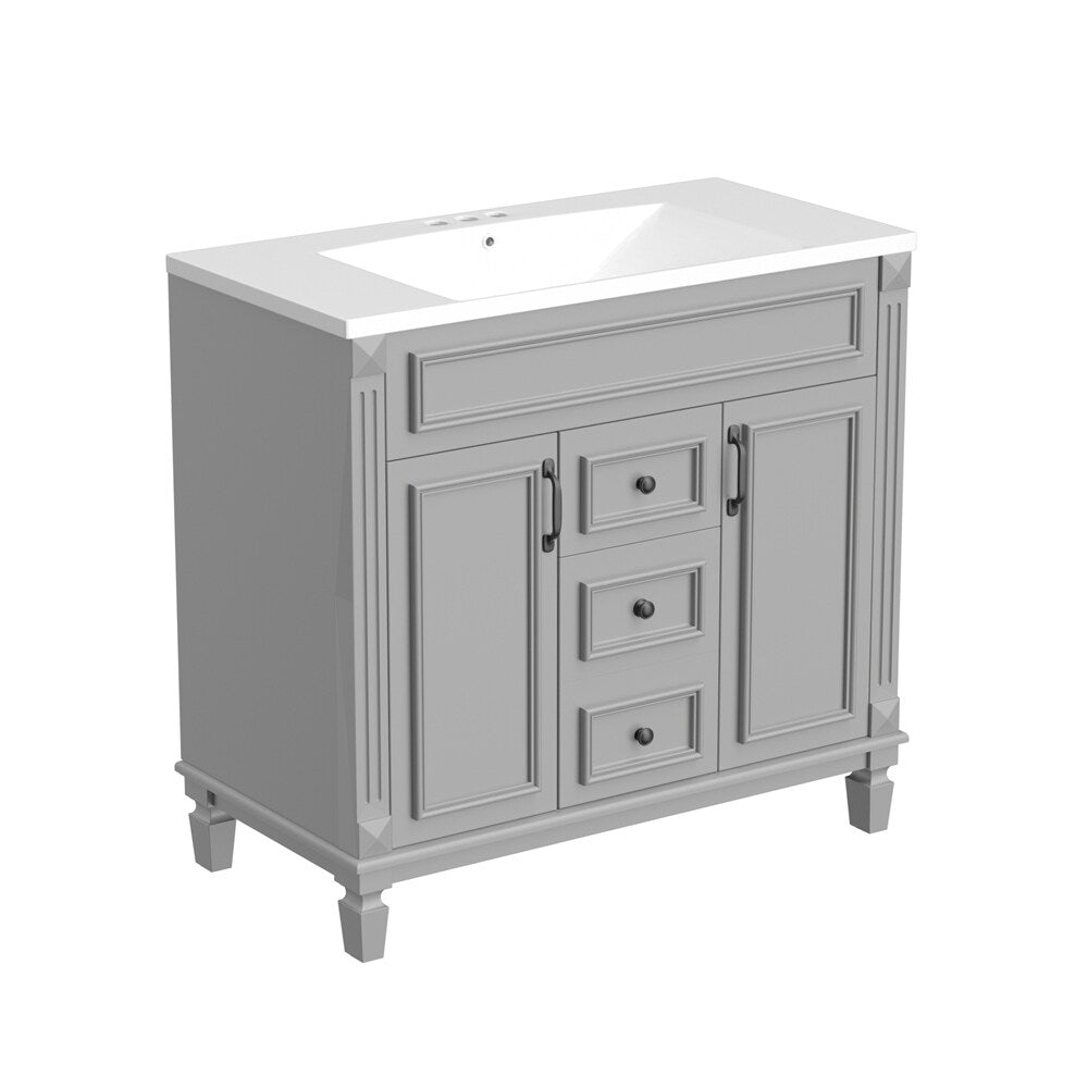 36"Modern Bathroom Vanity with Top Sink and Storage