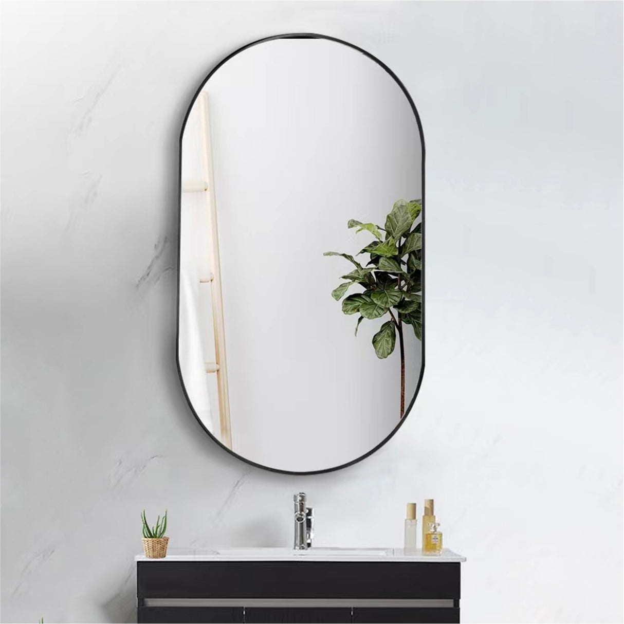 36"×18" Oval Wall-Mounted Bathroom Vanity Mirror