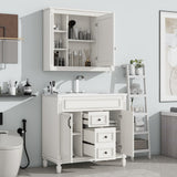 36'' Bathroom Vanity Combo Set with Mirror Cabinet, Modern Bathroom Storage Cabinet with 2 Soft Closing Doors and 2 Drawers