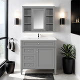 36'' Bathroom Vanity with Medicine Cabinet,Mirror Cabinet,3 PCS