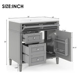 36'' Bathroom Vanity with Medicine Cabinet,Mirror Cabinet,3 PCS