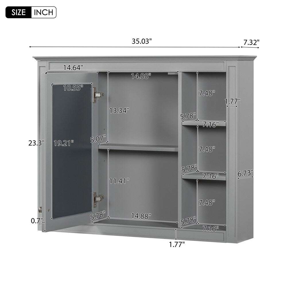36'' Bathroom Vanity with Medicine Cabinet,Mirror Cabinet,3 PCS