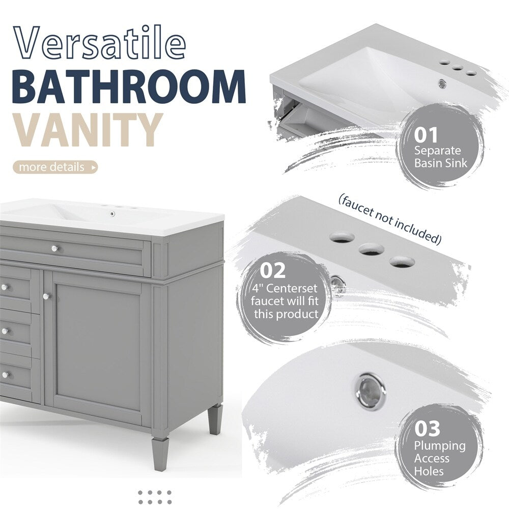36'' Bathroom Vanity with Medicine Cabinet,Mirror Cabinet,3 PCS