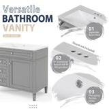 36'' Bathroom Vanity with Medicine Cabinet,Mirror Cabinet,3 PCS