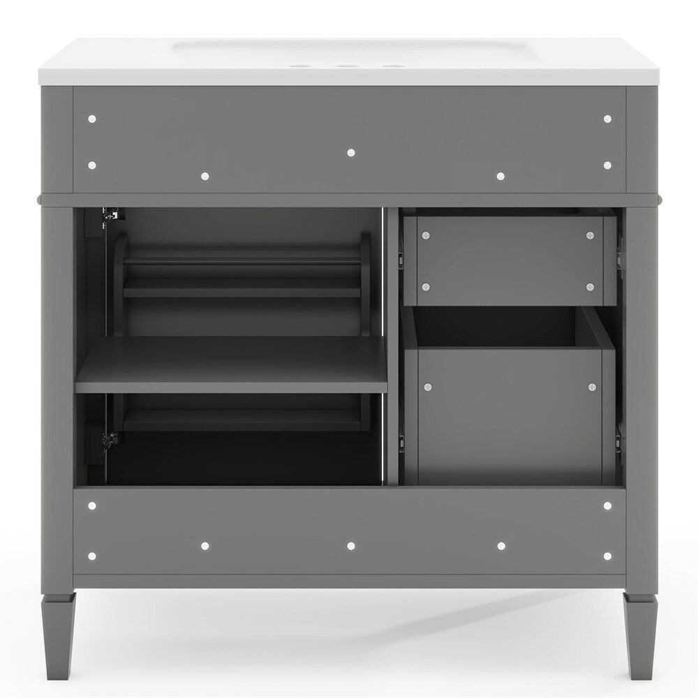 36'' Bathroom Vanity with Medicine Cabinet,Mirror Cabinet,3 PCS