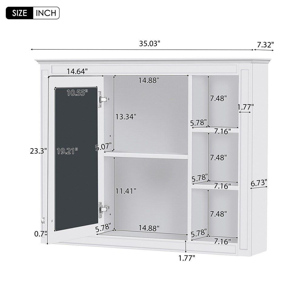 36'' Bathroom Vanity with Medicine Cabinet,Mirror Cabinet,3 PCS